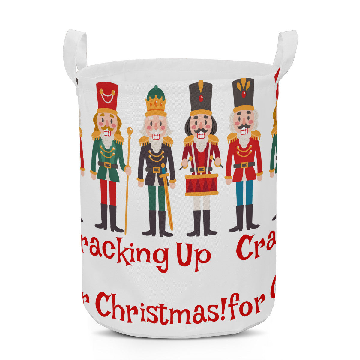 Round Laundry Basket Cracking up for Christmas Nutcrackers decoration