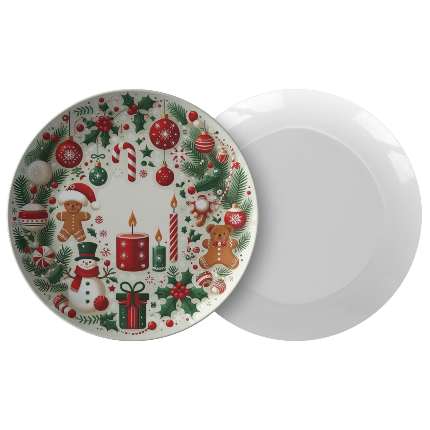 Christmas PlatePRODUCT INFORMATION10&quot; dinner plate manufactured from revolutionary polymer that is:

Microwave Safe
Oven Safe (250° up to 1 hour)
Dishwasher Safe
CPSC-Certified
FDAChristmasLoving.Shop