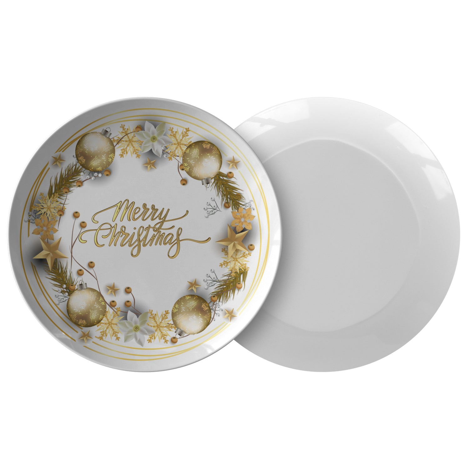 Christmas Plate Merry ChristmasPRODUCT INFORMATION10&quot; dinner plate manufactured from revolutionary polymer that is:

Microwave Safe
Oven Safe (250° up to 1 hour)
Dishwasher Safe
CPSC-Certified
FDAChristmasLoving.Shop