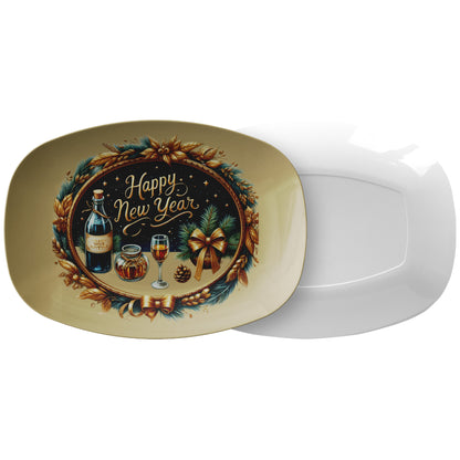 Happy New Year Platter, Party Serving Tray, Celebration Dish, Festive Table Decor, Holiday Serving Plate