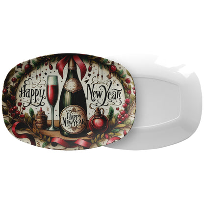 Happy New Year Platter, Party Serving Tray, Celebration Dish, Festive Table Decor, Holiday Serving Plate, New Year decoration