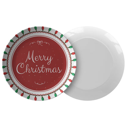 Merry Christmas Plate, Holiday Dinnerware, Christmas Table Decor, Festive Serving Dish, Holiday Party Gift - Set of Four - ChristmasLoving.Shop