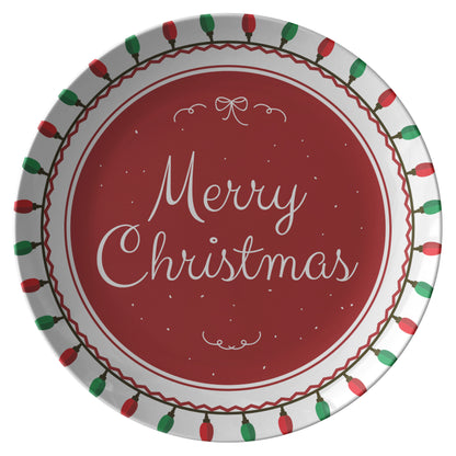 Merry Christmas Plate, Holiday Dinnerware, Christmas Table Decor, Festive Serving Dish, Holiday Party Gift