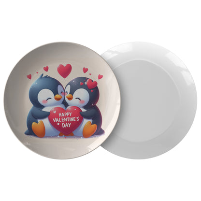 Plate Penguins Happy Valentine&