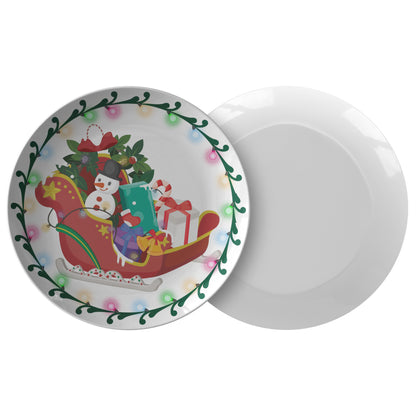 Snowman Christmas Plate, Holiday Dinnerware, Christmas Table Decor, Festive Serving Dish, Holiday Party Gift
