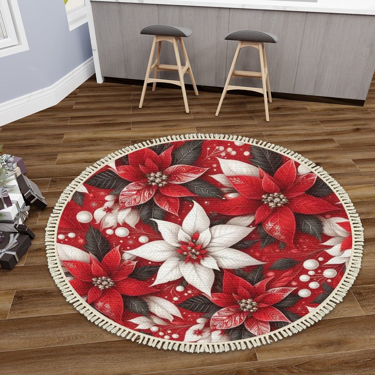 Multiple Sizes Round Area Rug with Tassels