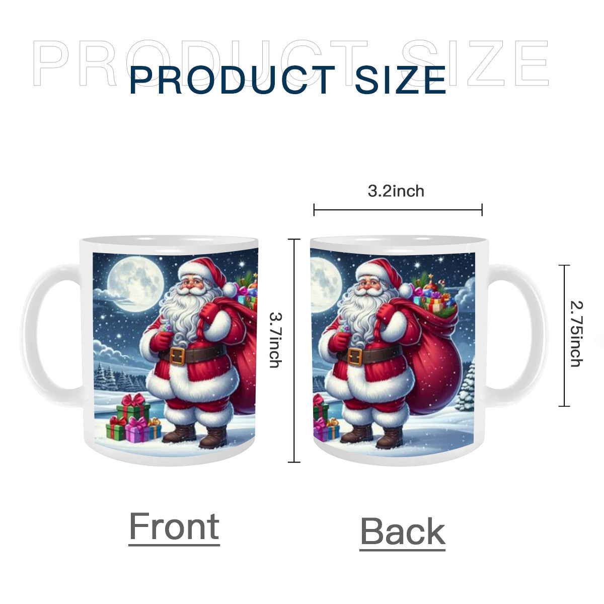 High Quality Scratch Resistant Mug (325ml/11oz) | Ceramic - Santa Claus 1