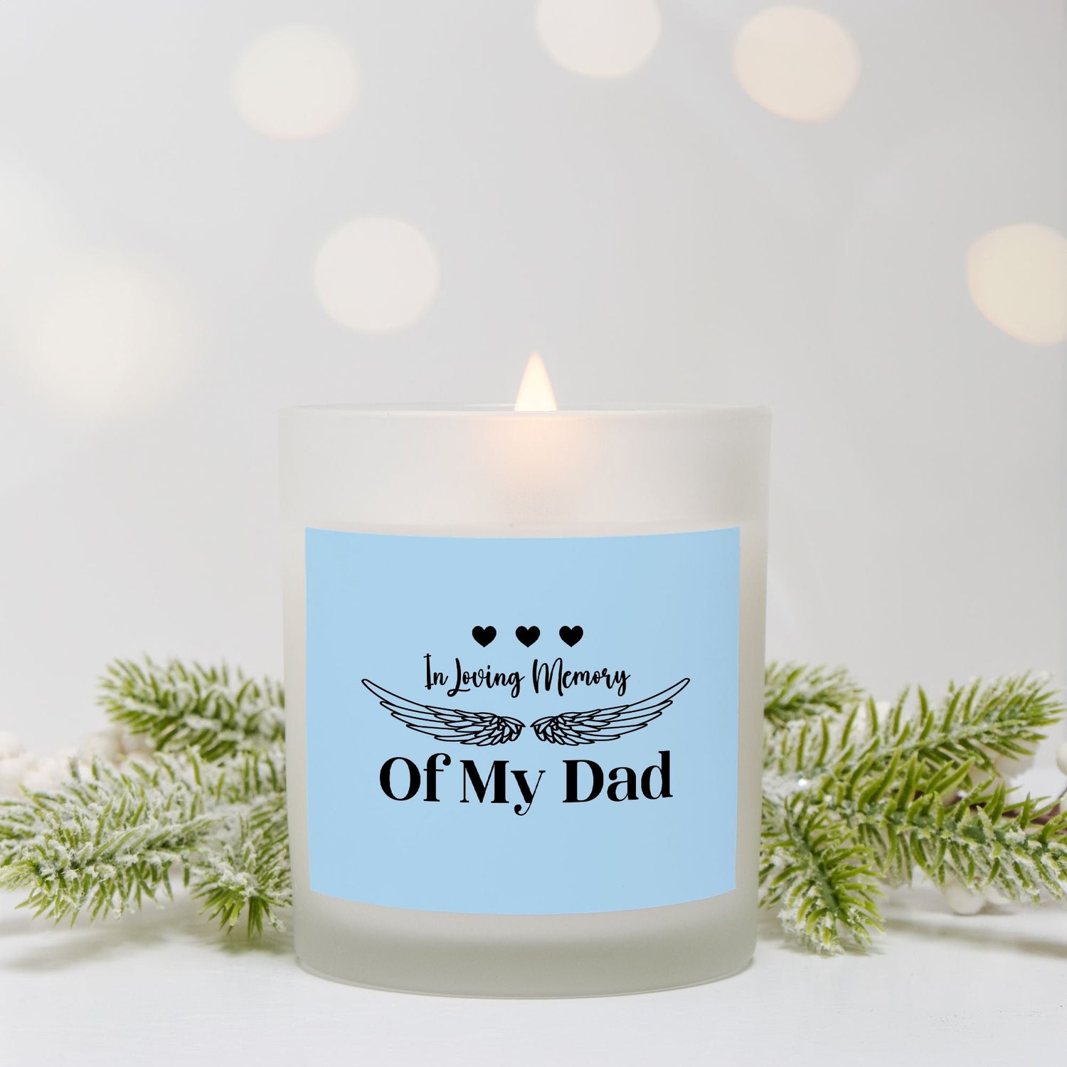 Memory of my Dad Candle Frosted Glass (Hand Poured 11 oz)