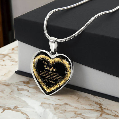 Luxury Heart pendant Necklace To my Daughter,  love Mom