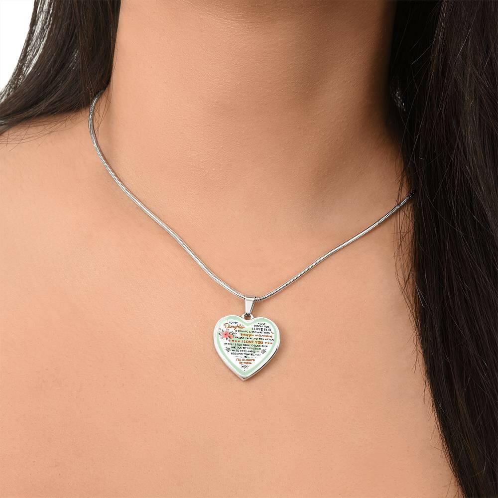 Luxury Heart pendant personalized Necklace To my Daughter.