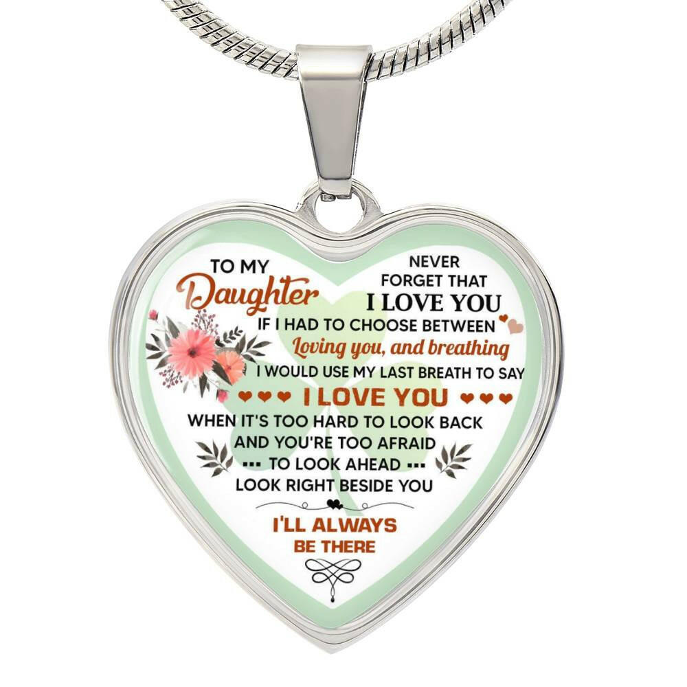 Luxury Heart pendant personalized Necklace To my Daughter.