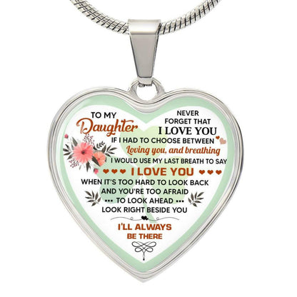 Luxury Heart pendant personalized Necklace To my Daughter.