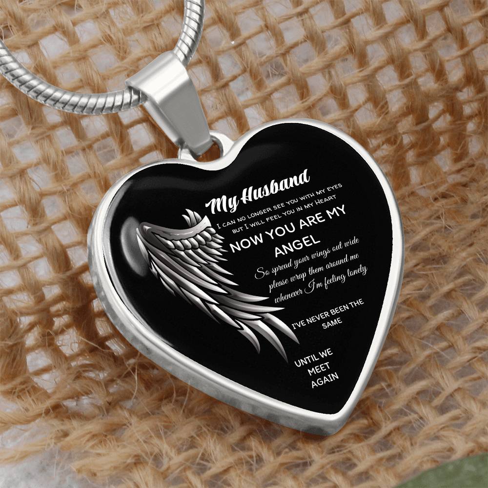 Luxury Heart pendant Necklace My Husband until we meet again