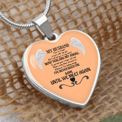 Luxury Heart pendant Necklace My Husband until we meet again