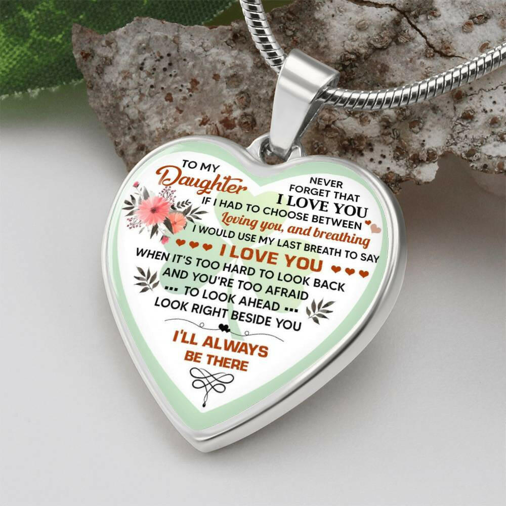 Luxury Heart pendant personalized Necklace To my Daughter.