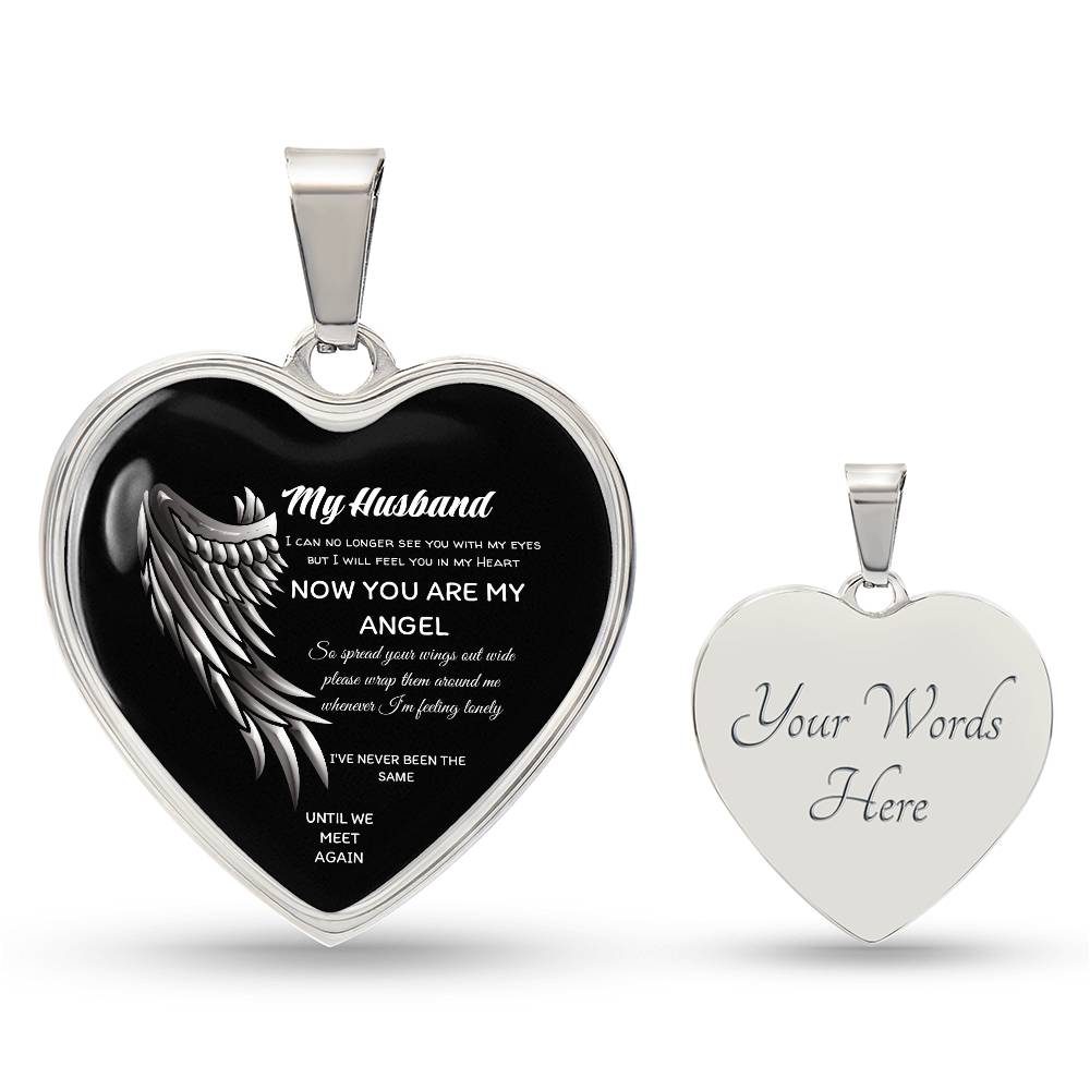 Luxury Heart pendant Necklace My Husband until we meet again