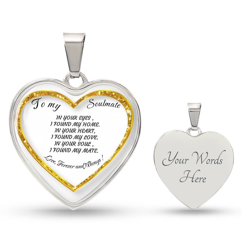 Luxury Heart pendant Necklace To my Soulmate.