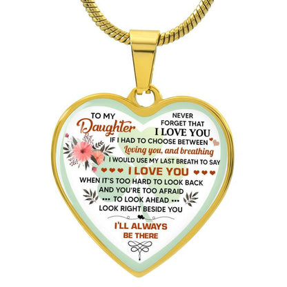 Luxury Heart pendant personalized Necklace To my Daughter.