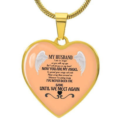 Luxury Heart pendant Necklace My Husband until we meet again