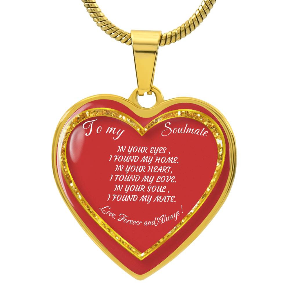 Luxury Heart pendant Necklace To my Soulmate.