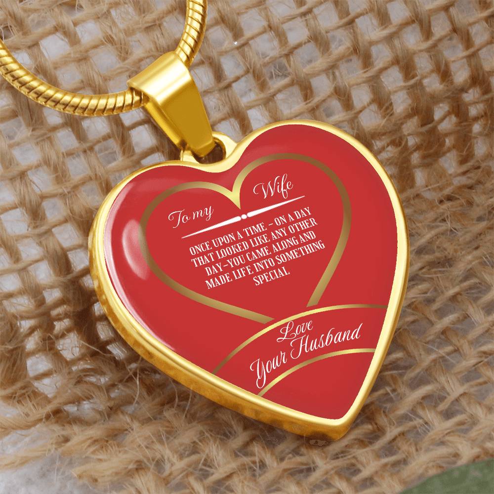 Luxury Heart pendant Necklace To my Wife