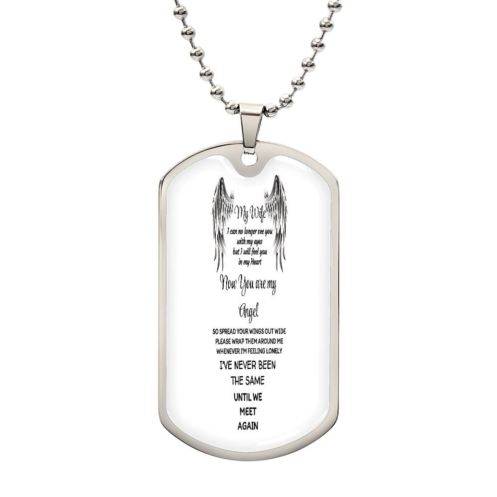 Luxury Tag Necklace Myy Wife now you are my Angel