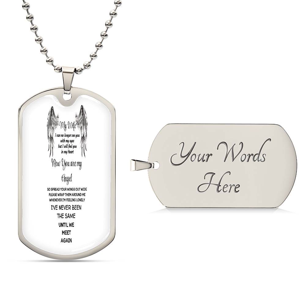 Luxury Tag Necklace Myy Wife now you are my Angel