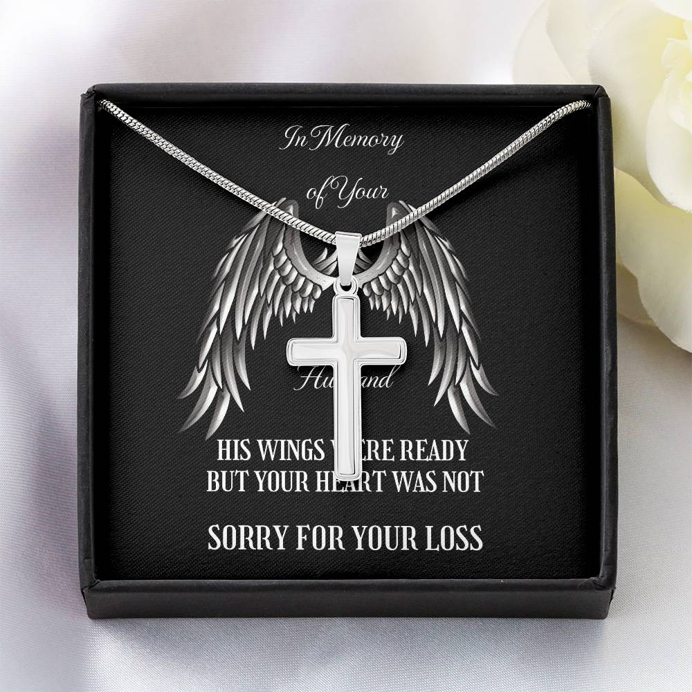 Memorial Cross Necklace to Honor Your Husband&