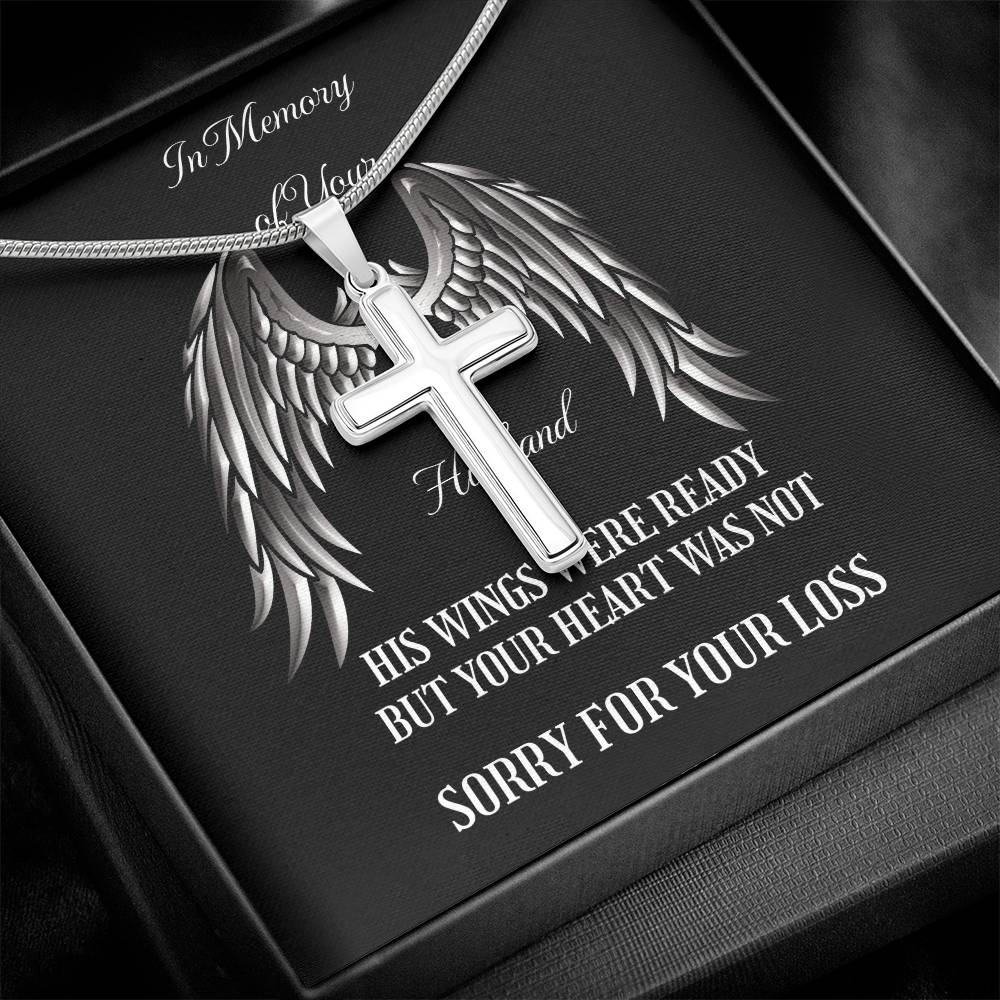 Memorial Cross Necklace to Honor Your Husband&