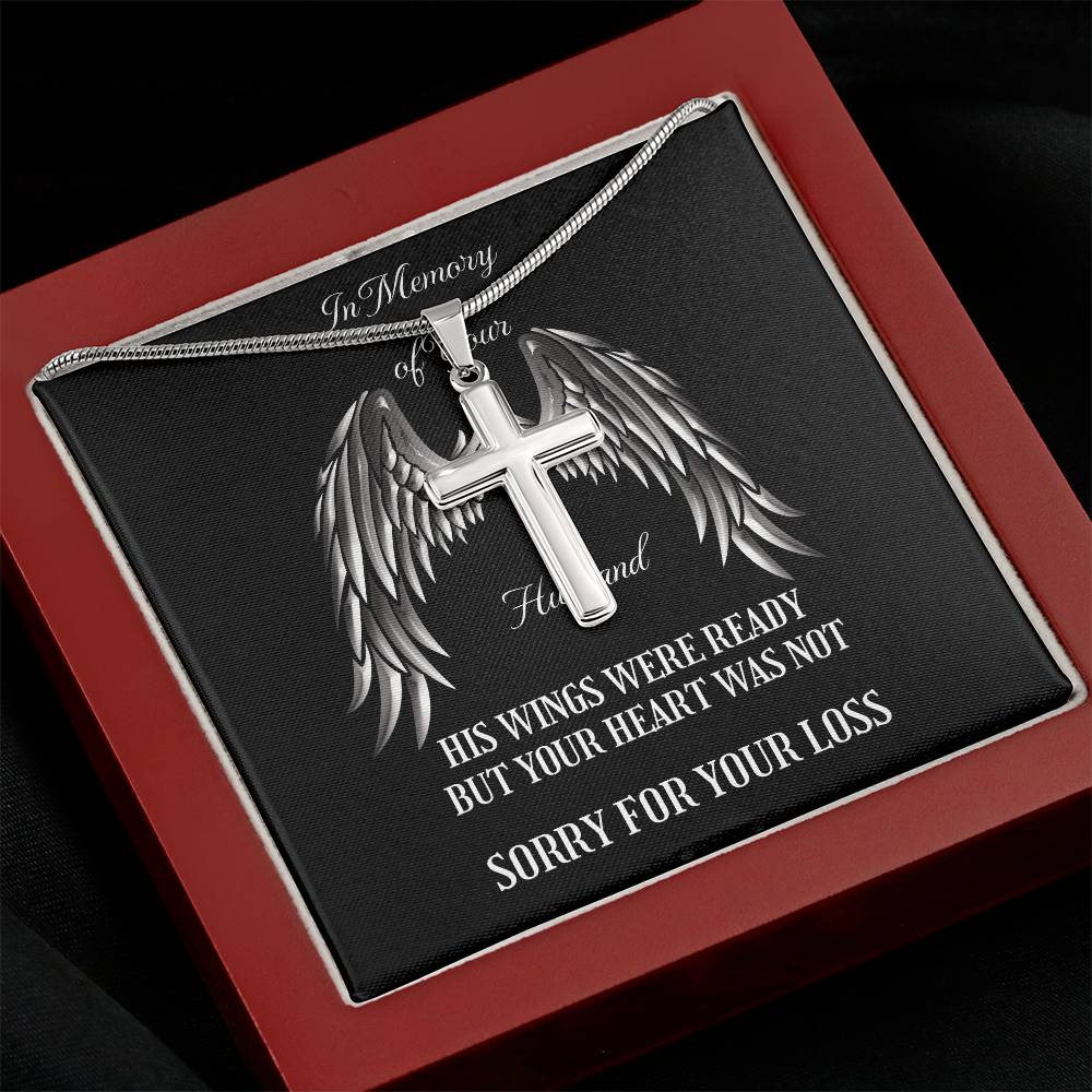 Memorial Cross Necklace to Honor Your Husband&