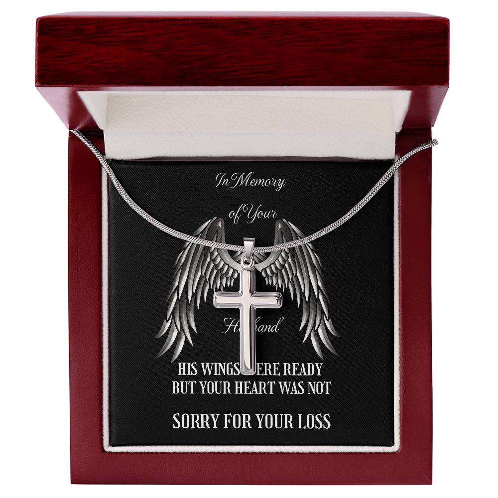 Memorial Cross Necklace to Honor Your Husband&