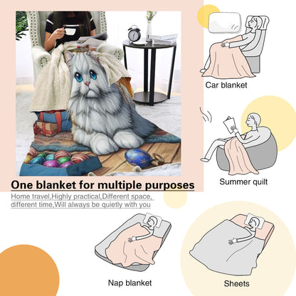 Sherpa Blanket (Vertical Version) | Polyester (Imitation Wool) - wh cat ch1