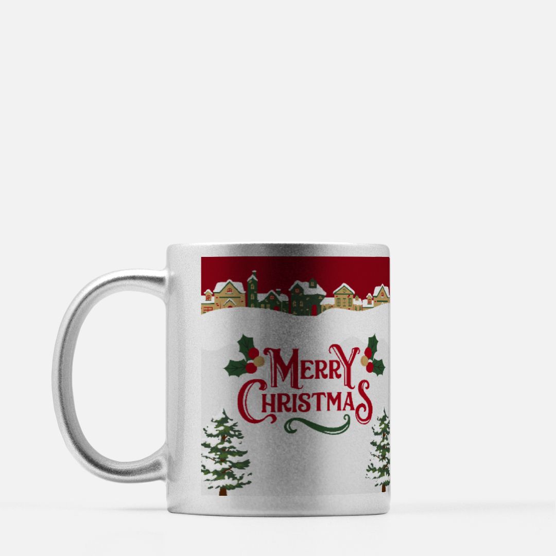 Mug 11oz (Silver) Merry Christmas