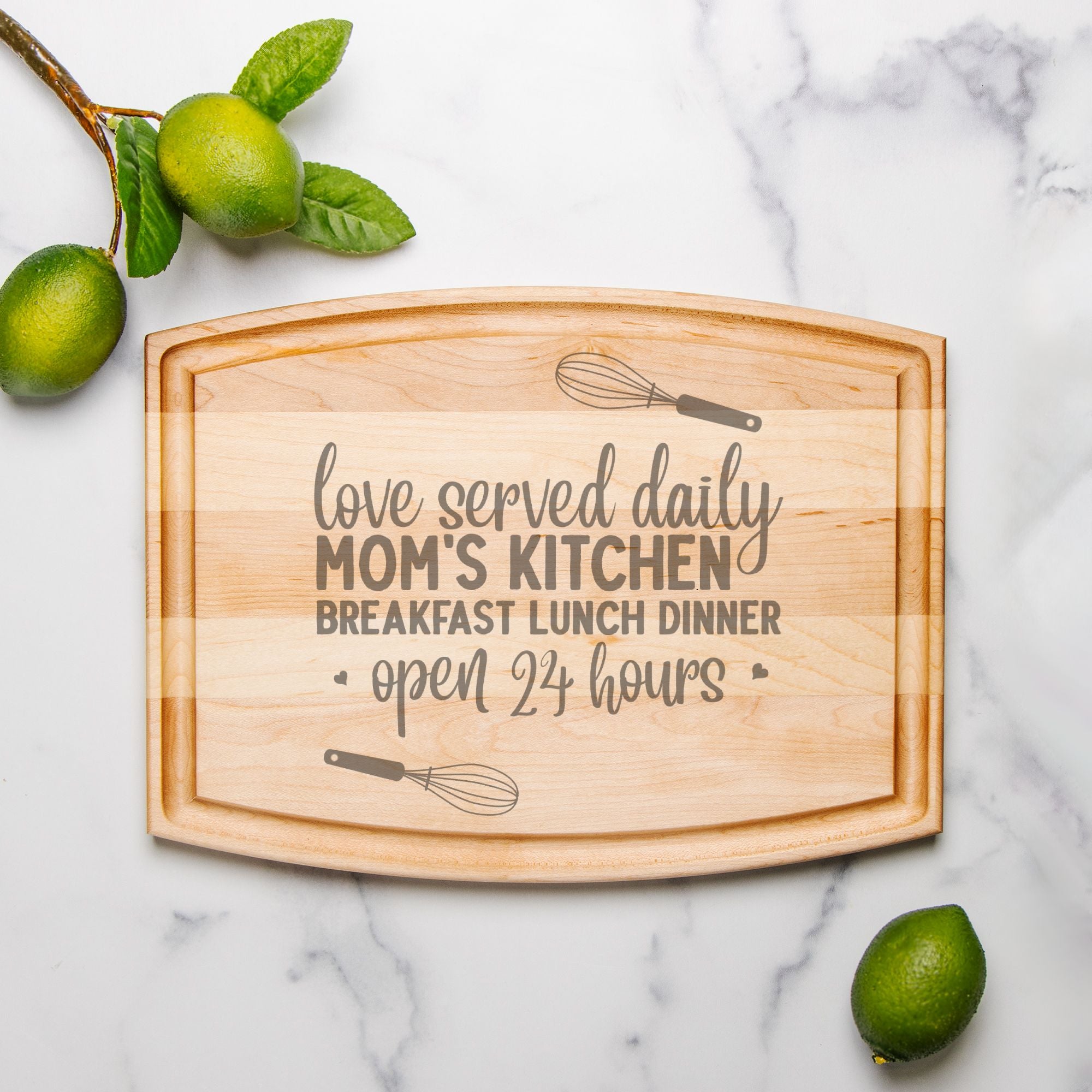 Arched Wood Cutting Board with Groove - 12&quot; x 9&quot;