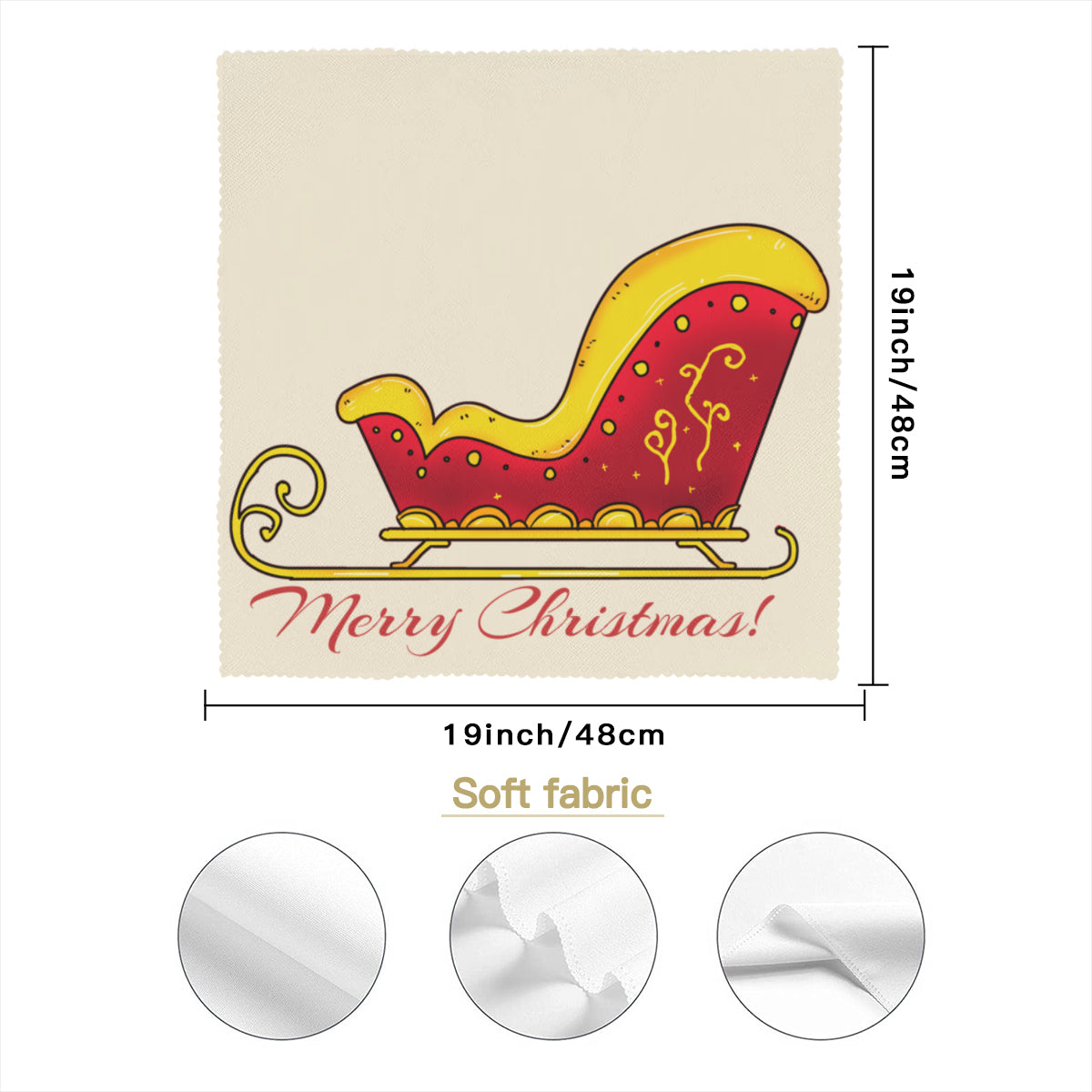 Napkin Fabric｜ Polyester - merry Christmas Santa&