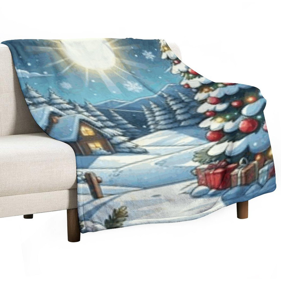 280gsm Flannel Blanket-40&quot;x50&quot; (Dual-sided Printing) - White ffffff / 40&quot;×50&quot;/ 100x130cm - ChristmasLoving.Shop