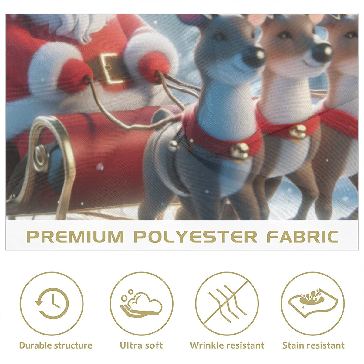 Napkin Fabric｜ Polyester - Santa is coming