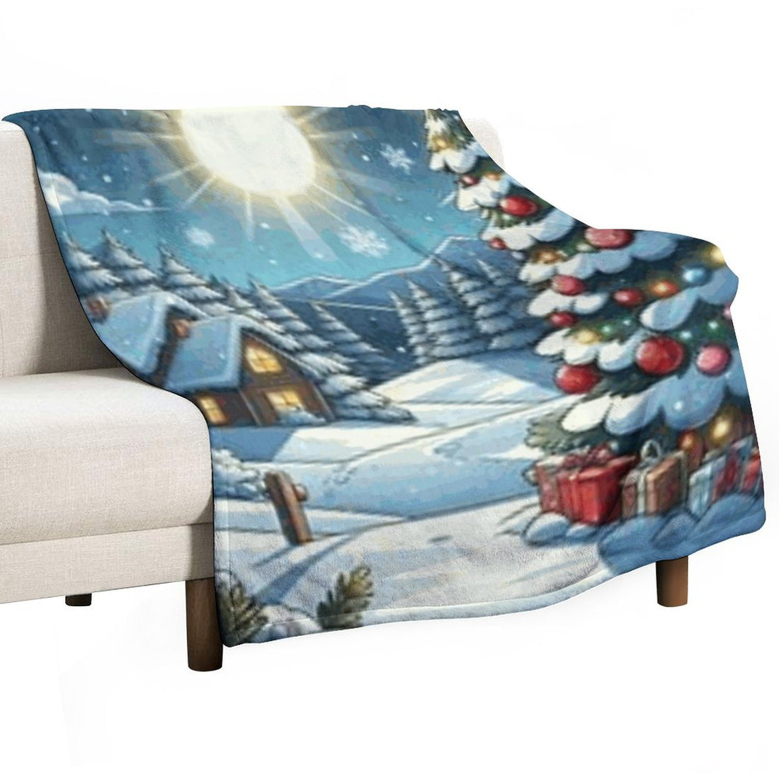 280gsm Flannel Blanket-70&quot;x80&quot; (Dual-sided Printing) - White ffffff / 70&quot;×80&quot;/ 180x200cm - ChristmasLoving.Shop