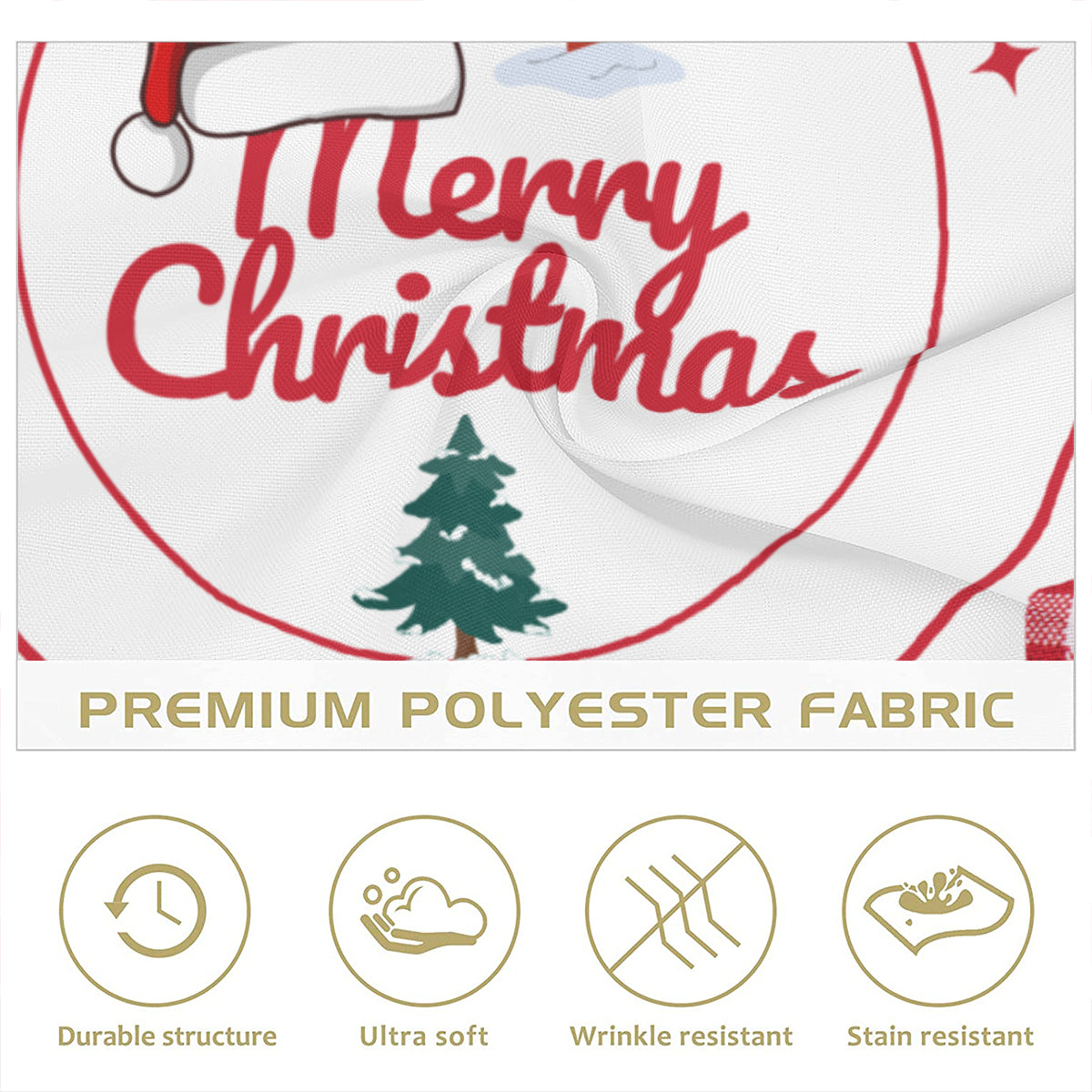 Napkin Fabric｜ Polyester - red white christmas