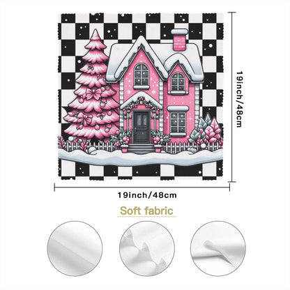 Christmas Napkins black and white with pink Christmas House