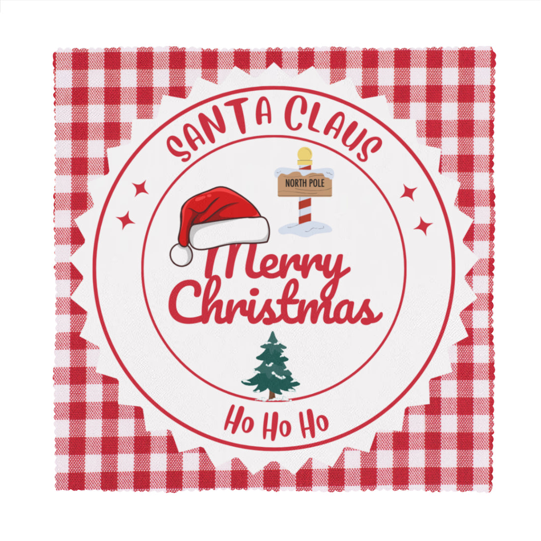 Napkin Fabric｜ Polyester - red white christmas