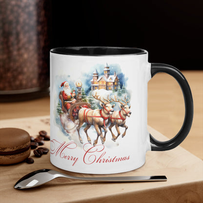 Personalized Two-Tone Mug (325ml/11oz) | Ceramic - Santa Claus is coming