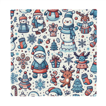 Christmas Napkins blue white decoration - White / 6PCS - ChristmasLoving.Shop