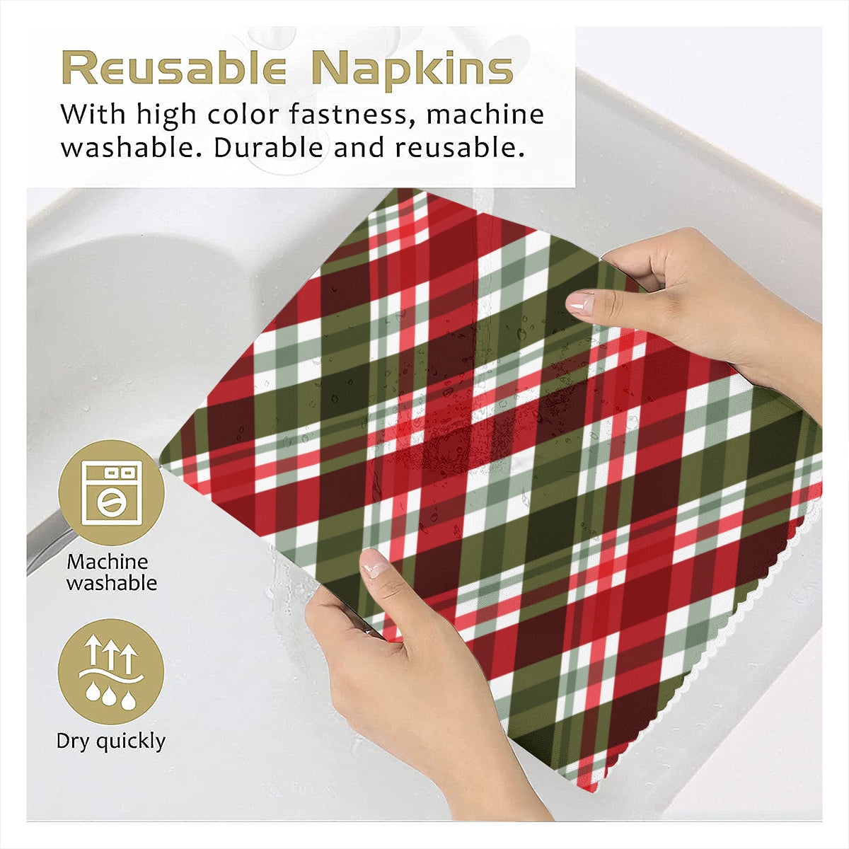 Napkin Fabric｜ Polyester - Christmas pattern