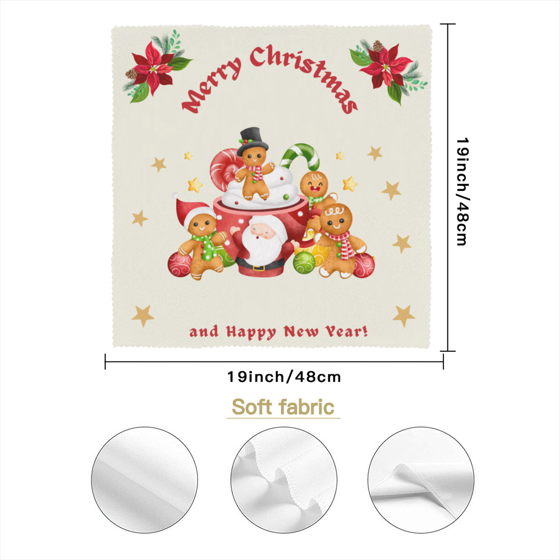 Merry Christmas Napkin Fabric｜ Polyester