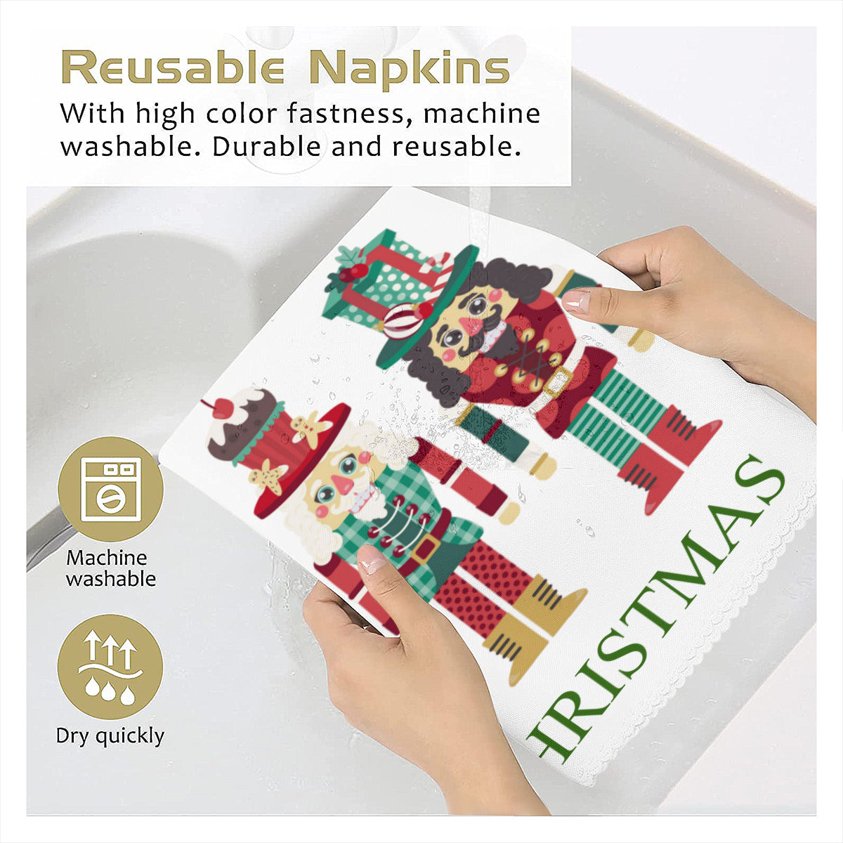 Napkin Fabric｜ Polyester - Nutcrackers