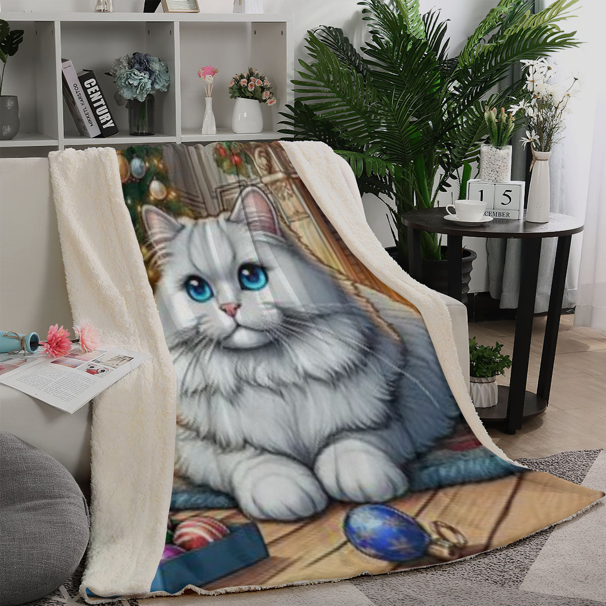 Sherpa Blanket (Vertical Version) | Polyester (Imitation Wool) - wh cat ch1