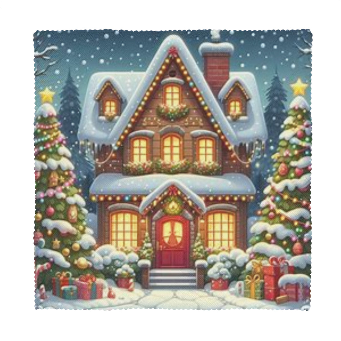 Napkin Fabric｜ Polyester - design 1 - White / 6PCS - ChristmasLoving.Shop