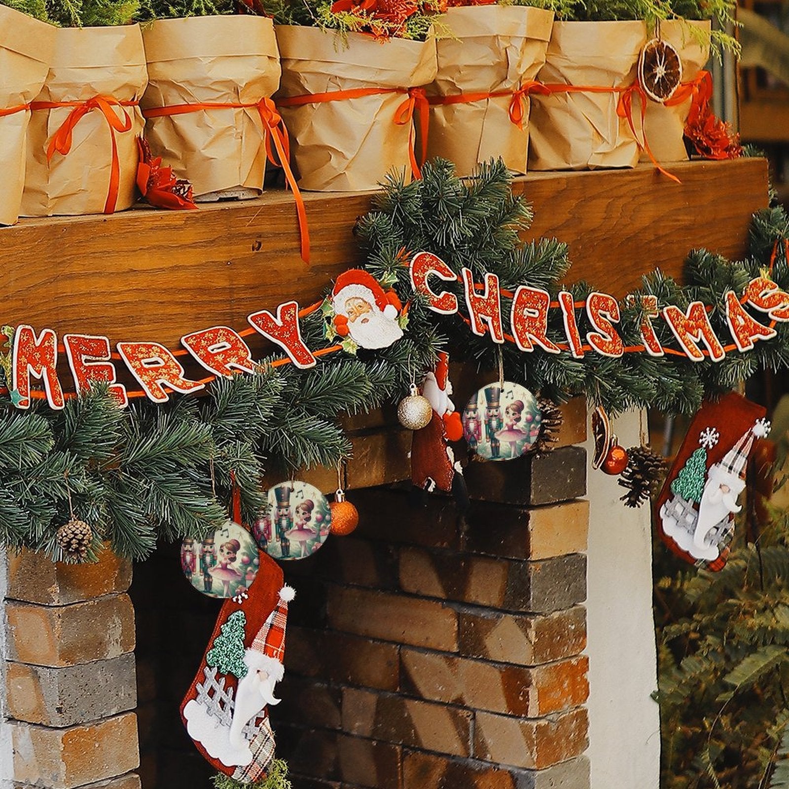 Round Ceramic Christmas Decorations