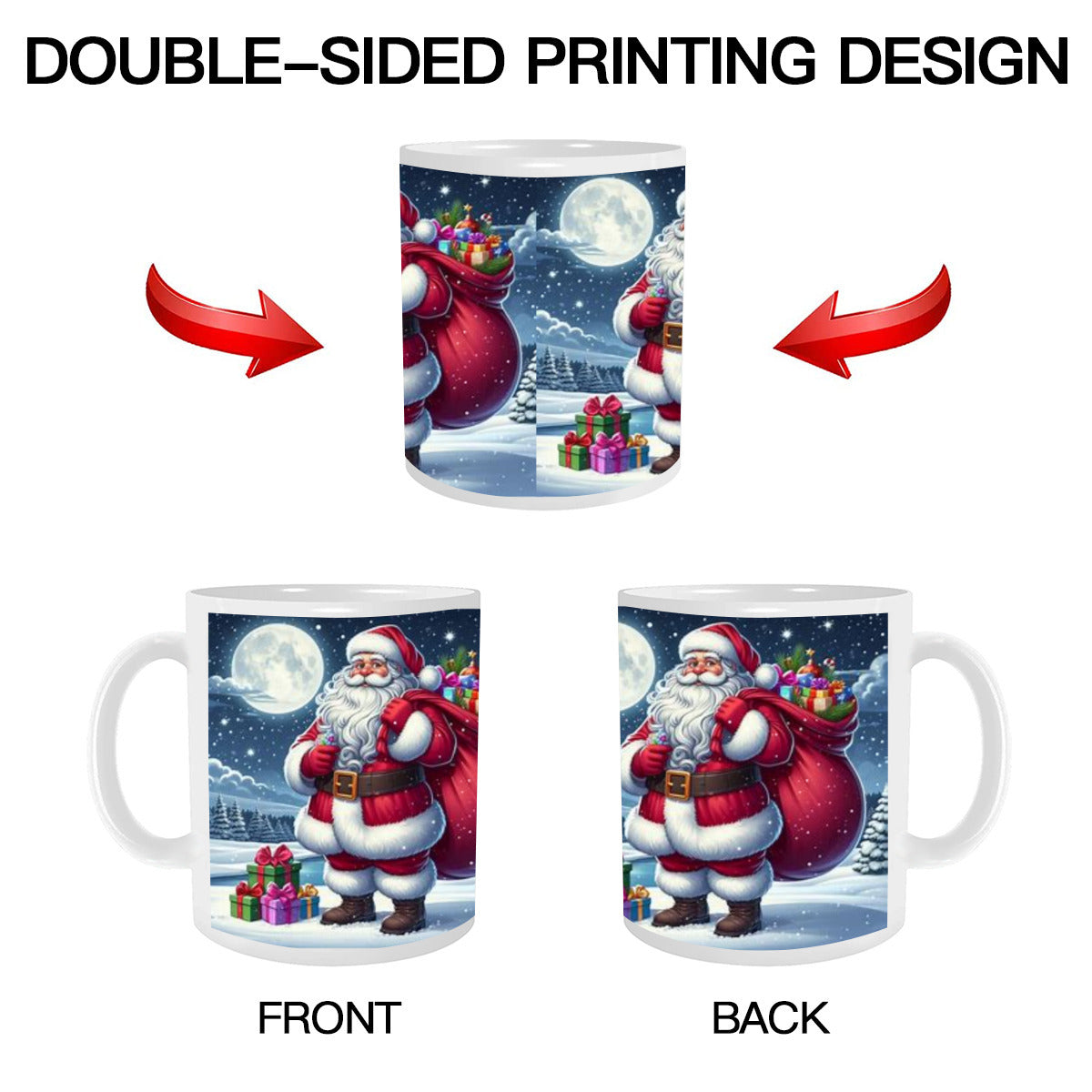 High Quality Scratch Resistant Mug (325ml/11oz) | Ceramic - Santa Claus 1